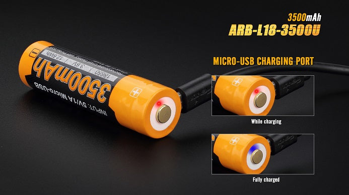 Fenix ARB-L18-3500U USB Rechargeable Li-ion 18650 Battery